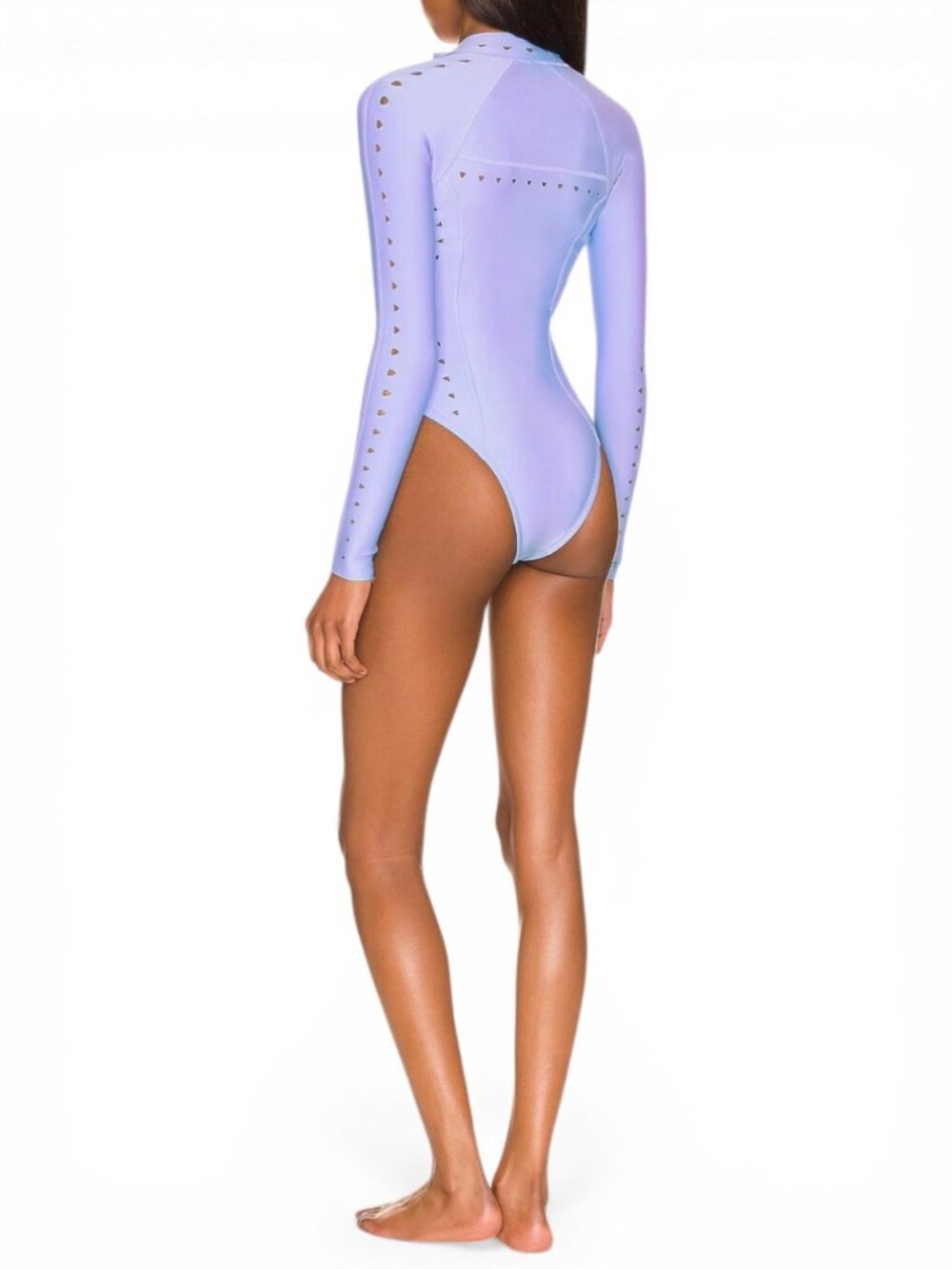 GIGI C Riley Wisteria Lavender One Piece LaserCut Swimsuit Scuba Surfsuit NWT XL - Picture 4 of 9